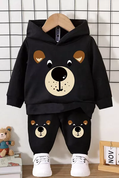 Premium Welpen-Print Ober- und Unterteil Babyset 