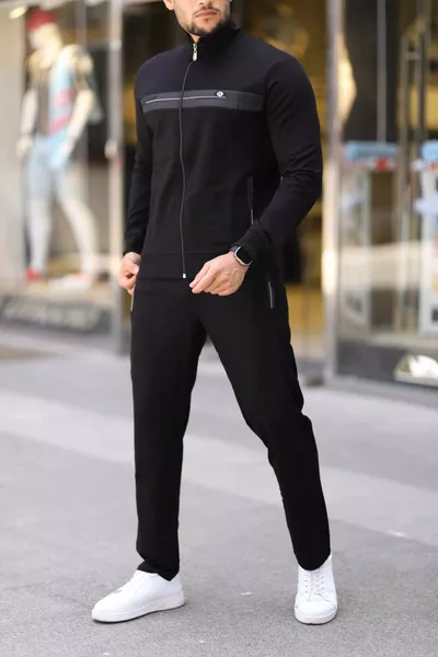 Nieuw Seizoen Heren Stijlvol Trainingspak - Katoenmenging, Comfortabele Pasvorm, Met Rits
