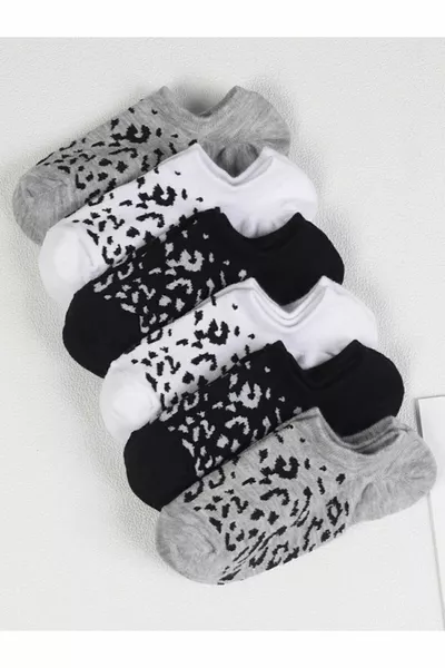 Calze estive con motivo leopardato, confezione da 5