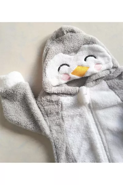 Unisex Babypakje Pluto Grijze Pluche Pinguïn