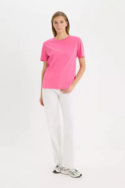 T-shirt scolaire Regular Fit à col rond et manches courtes  % coton SM