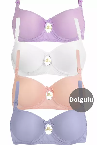 طقم صدرية نسائية مكون من 4 قطع مع دعامة وحشوة وسلك