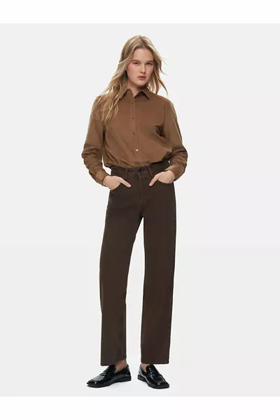 Ванета Висока Талия Свободен Прав Панталон