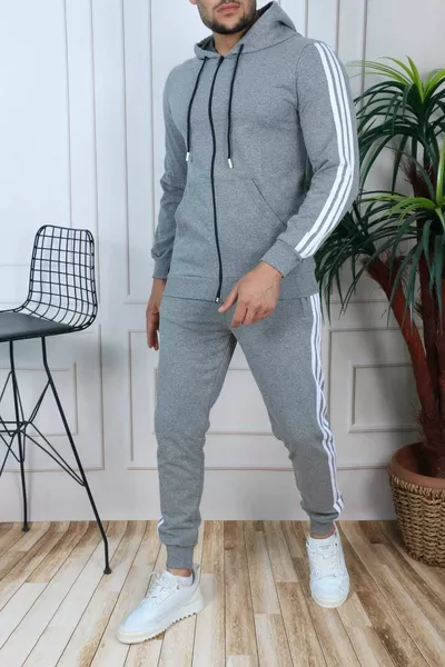 مجموعة بدلة رياضية موسمية مدخنة بسحاب