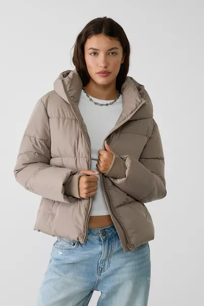 Giacca imbottita basic con cappuccio