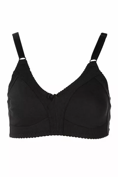 Дамски черен памучен сутиен с оформящ ефект 