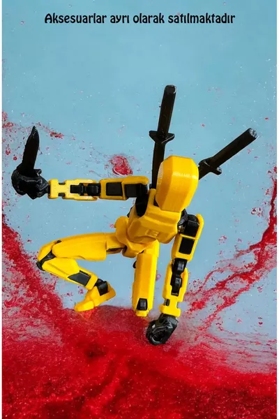 تيتان أصفر وأسود، دمية روبوت قابلة للحركة لجميع المفاصل، شخصية حركة، لعبة مجسمة