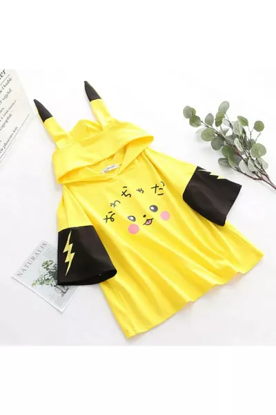 تيشيرت بأوفرايز للأطفال بنموذج بيكاتشو - للفتيات والأولاد