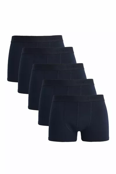 Men's Pack of 5 Cotton Stretch Navy Boxer Briefs