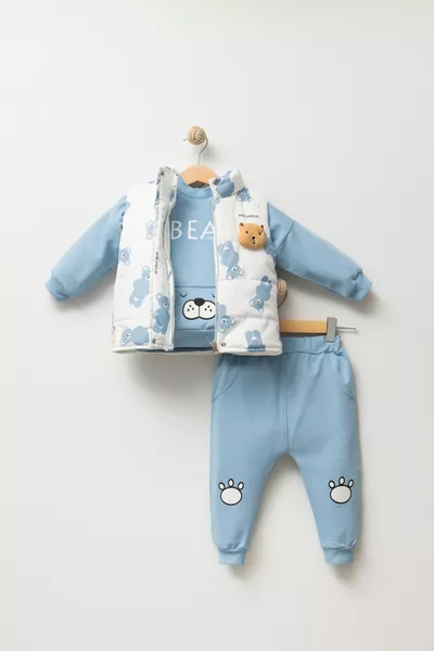Baby Boy Teddy Bear Accessory Inflatable Vest Tracksuit Two-String 3-Piece Set 