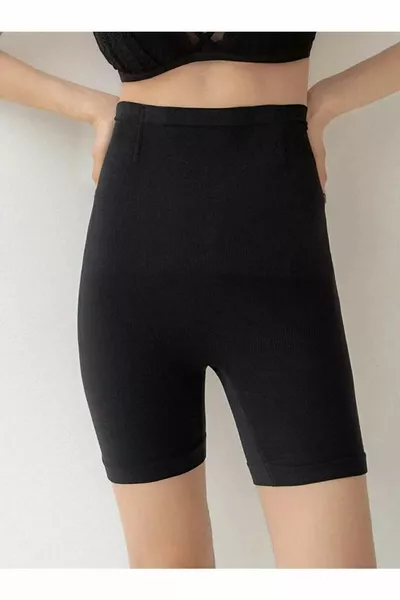 Shorts corset gainant et moulant avec jambes évasées, couleur noire