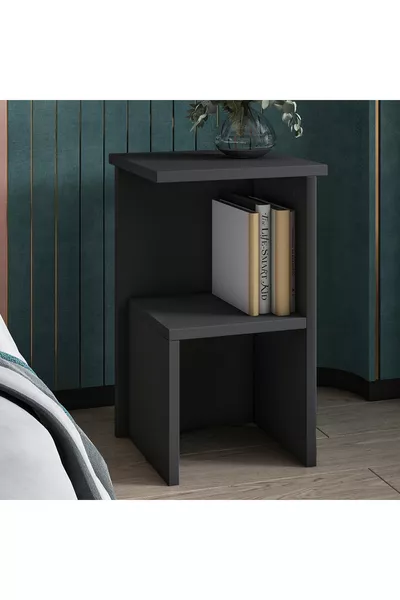 Roisin Modern Multifunctionele Nachtkast & Bijzettafel Antraciet