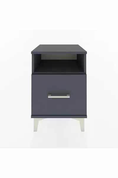 خزانة جانبية هيفريون بطابق واحد ودرج واحد - أنثراسيت