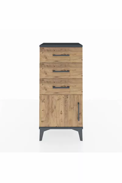 أرجيس كومودين بثلاثة أدراج وباب واحد أنثراسيت-صنوبر