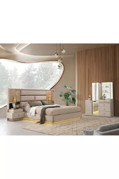 PETRA MDF GEBASERD LED SLAAPKAMERSET