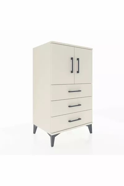 خزانة هايبرون بسريرين رفّين و3 أدراج و2 أبواب، لون عقيق القمر