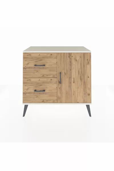 خزانة هايبرون بروفيل برافعة واحدة، درجان، باب واحد، حجر القمر والصنوبر