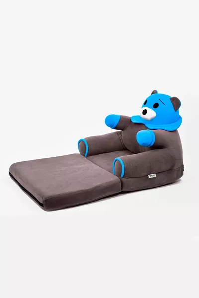 Anti-Bacterial Portable Foldable Sponge Child Seat - Panda, Teddy Bear Seat Grey Blue