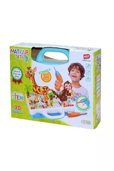 مجموعة لعبة الحفر التعليمية ثلاثية الأبعاد من بيرليك للحيوانات