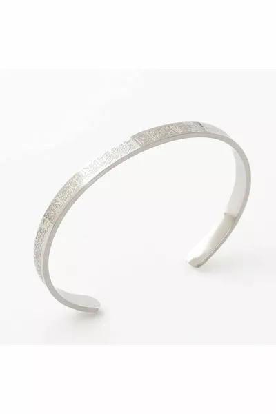 Bracciale in acciaio regolabile per uomo/donna con Ayetel Kürsi inciso