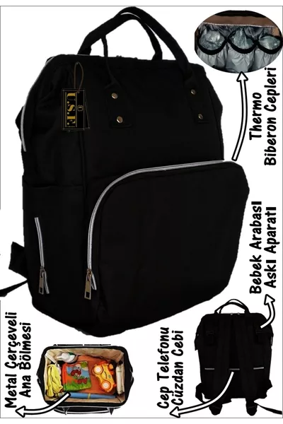 Borsa per la Cura del Bambino Impermeabile Funzionale Zaino per la Cura del Neonato da Mamma