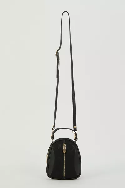 Schwarze Damen-Umhängetasche 