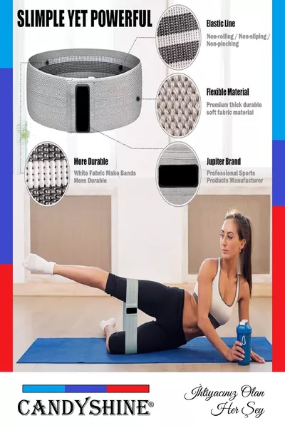 حزام المقاومة Decossa Loop لممارسة التمارين، حزام مقاومة عالي المقاومة، رمادي، مقاومة بالكيلوغرام