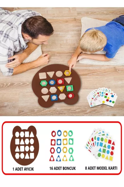 مجموعة تعليمية للأشكال الهندسية والألوان: لعبة ترتيب، المطابقة، التعلم والفرز