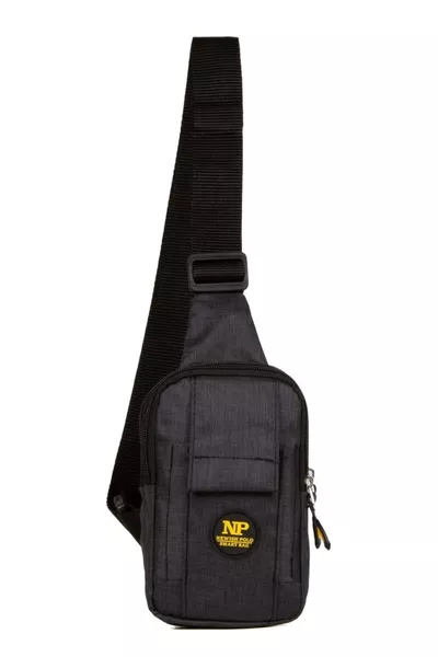 Unisex schwarze Leinentasche mit Telefonfach, Schulter- und Bauchtasche, Umhängetasche für den Alltag