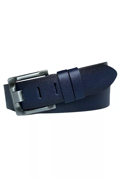 % Genuine Quality Leather 4.5 cm Wide Tongue Navy Jeans, Sports Belt