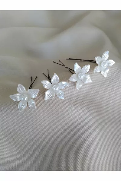 مشابك زهور بأوراق رقيقة (4 قطع)