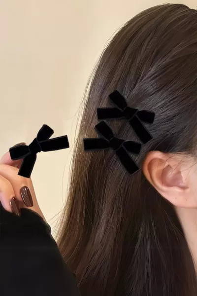 Pince Velours Noire 2 Pièces