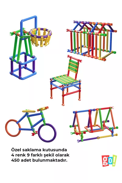 أعواد التصميم الهندسي (بدون علبة) عدد من الألعاب التعليمية لتطوير الذكاء