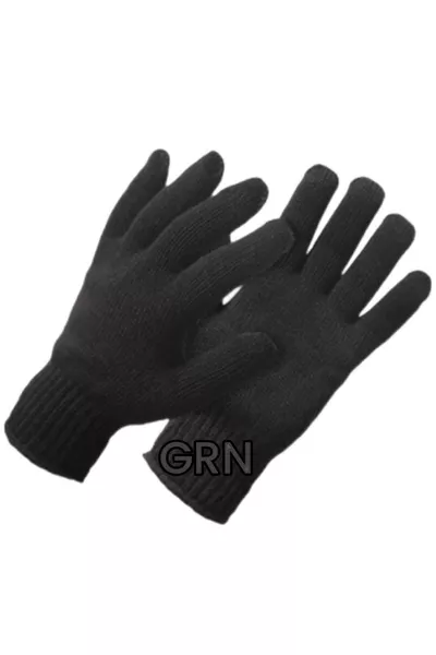 Men's Medium-Thick Black Thermal Gloves Winter Knit High-Quality Luxury