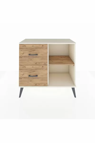 خزانة هايبرين بدرجين ورف واحد من حجر القمر والصنوبر