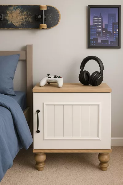 Nefes MDF Nightstand | Wooden Legs | REHAU Coated Covers | Where Natural Elegance Meets