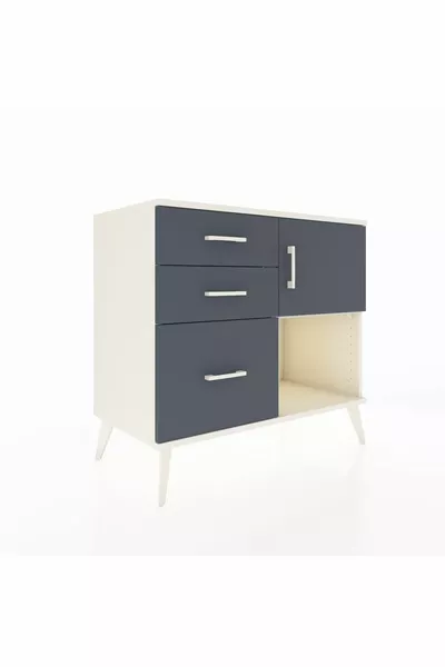Hyperion Dressoir Enkele Plank 3 Lade Enkele Deur Agaatgrijs-Antraciet