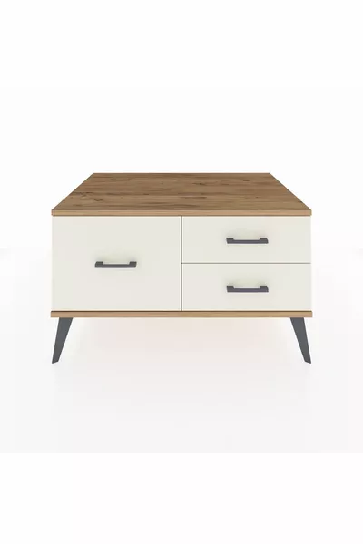 Kronos Kommode 3 Laden Denen Vuren-Hout / Kalksteen