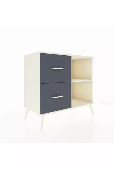 خزانة هايبرون بروفيل برافعة واحدة ودرجين، حجر القمر-حجر القمر/أنترسط