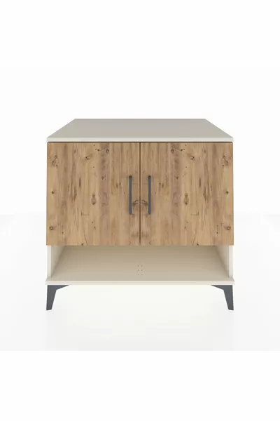 Kronos Kommode 2 Planken 2 Deuren Lichtgrijs-Plant