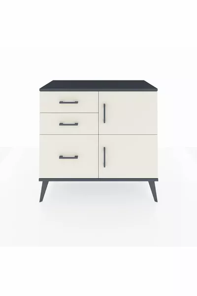 خزانة هايبرين مع رف واحد، 3 أدراج، بابان، أنترسايت-حجر رملي