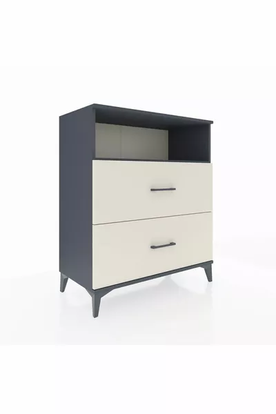 Комод Hyperion с одной полкой и двумя ящиками, антрацит-каменный