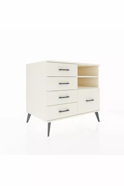 خزانة كرونوس بدرجين ورفين ٥ أدراج حجر القمر-حجر القمر