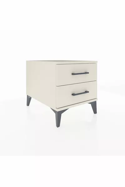 Кронос нощно шкафче с 2 чекмеджета Мъхово сиво-Мъхово сиво