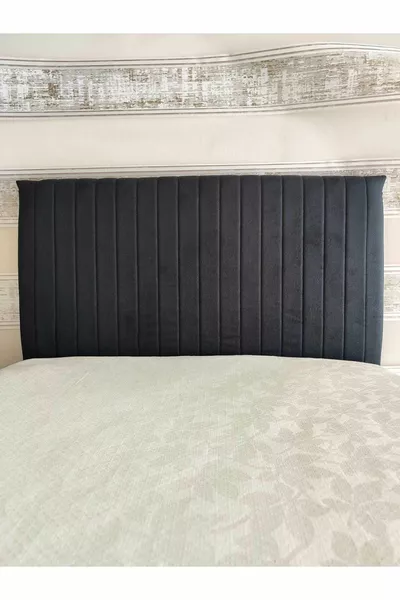 غطاء قماش لرأس السرير لتصميم سوني كتان، أسود، سم