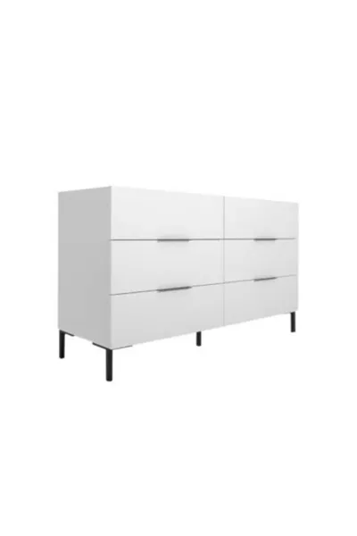 Ориана скрин с 6 чекмеджета - матово езерно бяло, cm