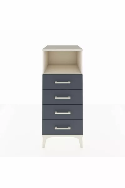 Hyperion Nachtkastje Met Één Plank En 4 Lades Agaatgrijs-Antraciet