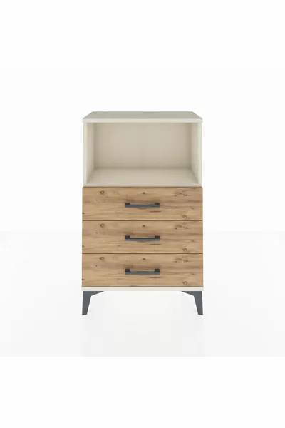 Argeş Commode met één plank en 3 lades, Agaatdennen