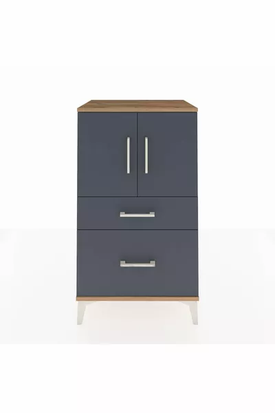 Хиперион Шкаф с Нощно 2 Рафтове 2 Чекамедaла 2 Врати СМ-Дъб Антрацит