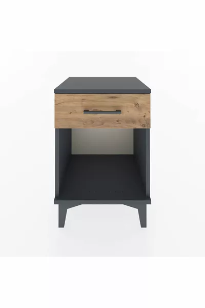 كومودين هايبرون بسحّاب واحد أنثراسايت-صنوبر